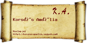 Korsós Amália névjegykártya