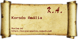 Korsós Amália névjegykártya