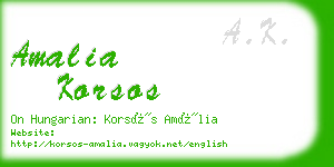 amalia korsos business card
